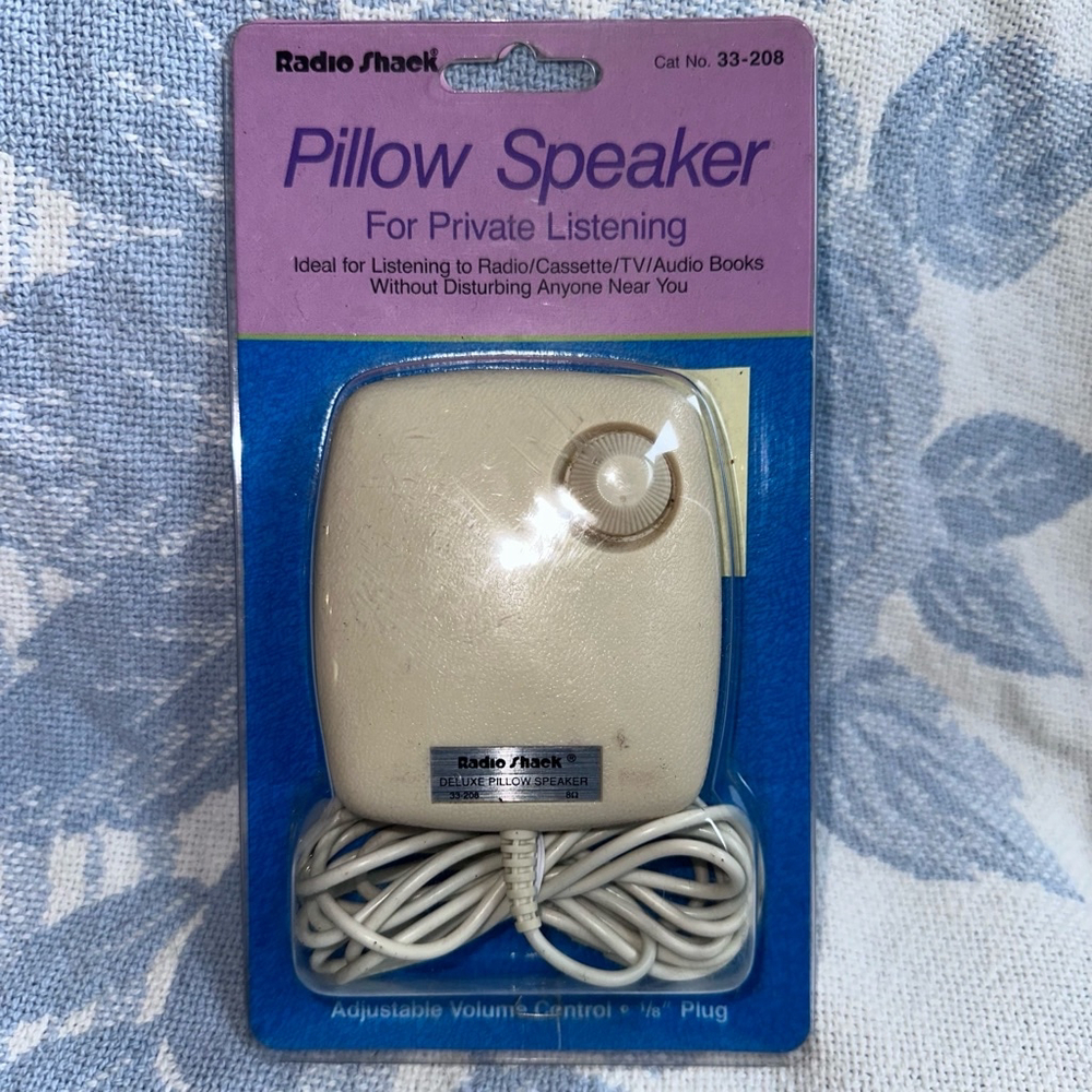 NOS Rare Vintage Radio Shack Private Listening Deluxe Pillow Speaker #33-208